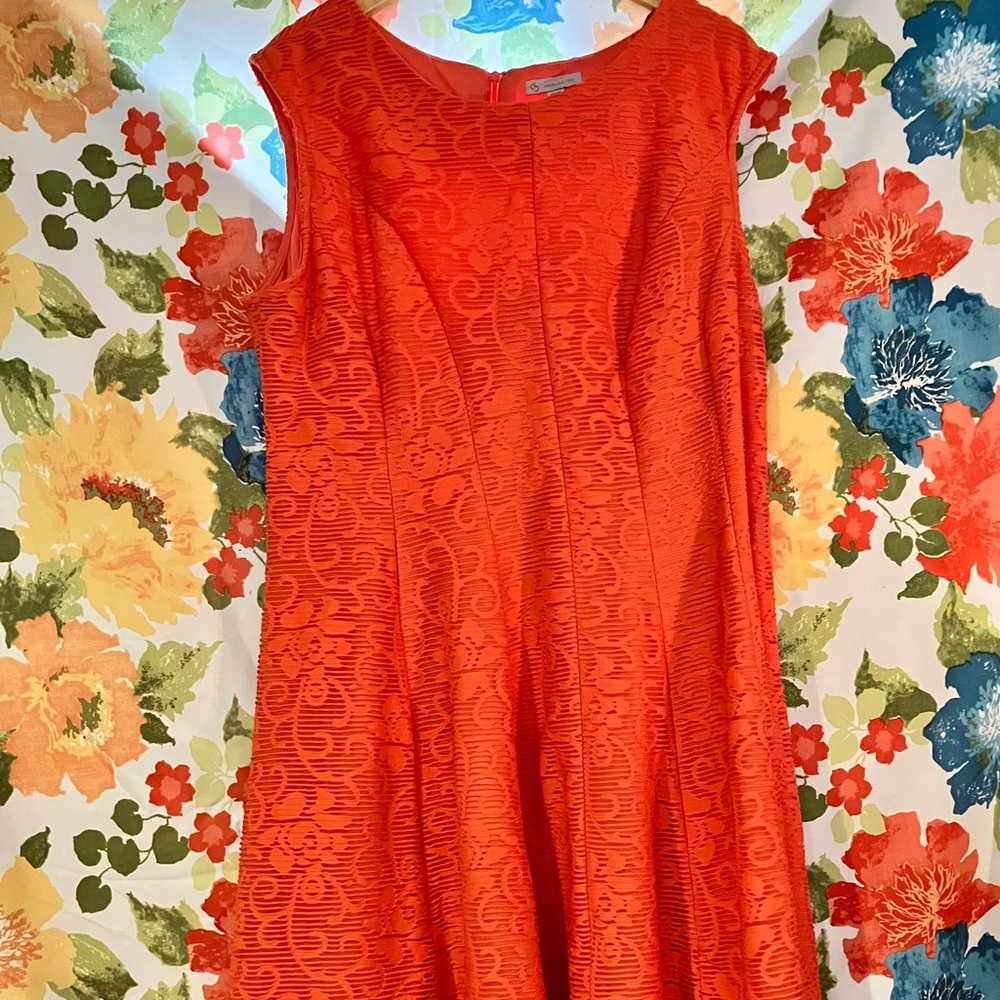 Vibrant Orange Sleeveless Dress plus 22